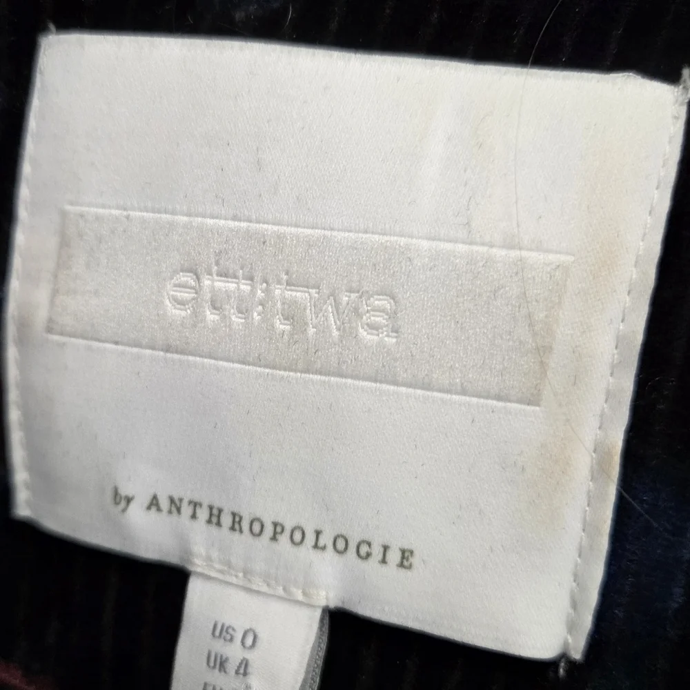 Anthropologie Ett:Twa Blooming Floral Velvet Blazer Jacket Size 0 - Picture 5 of 7
